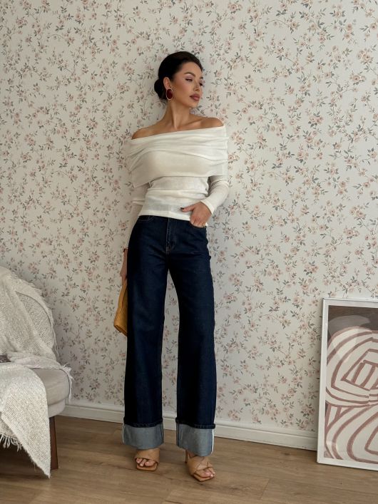 Джинсы с отворотами