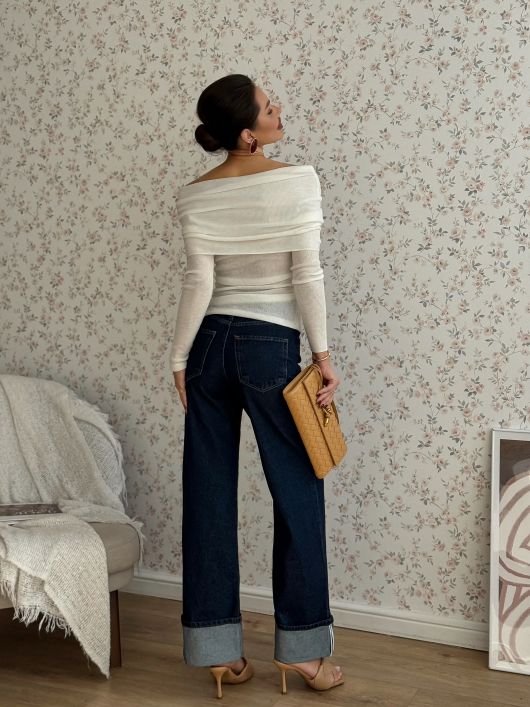 Джинсы с отворотами