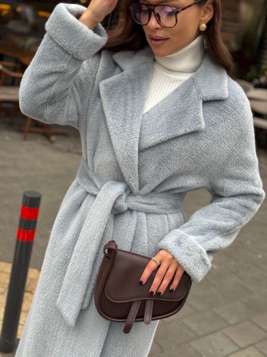 Пальто из Ангоры, голубой