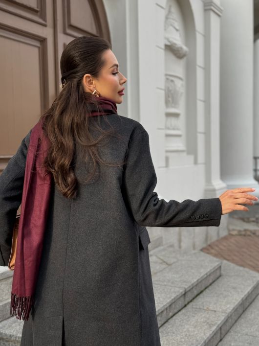 Пальто из шерсти, графитовый