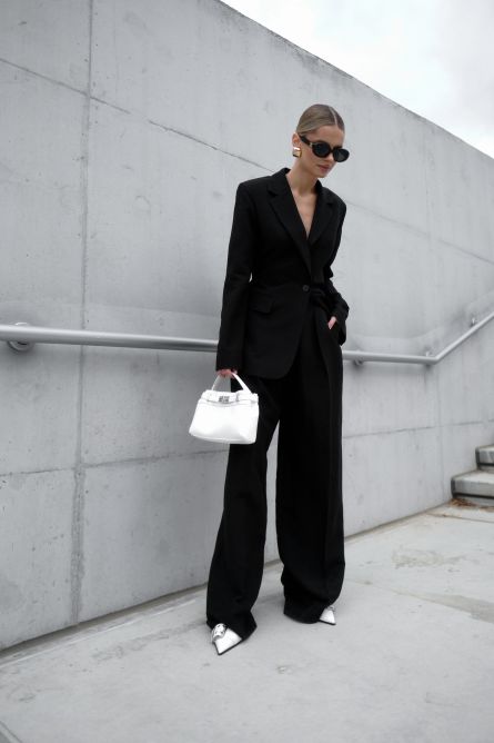 Брюки-палаццо, черный