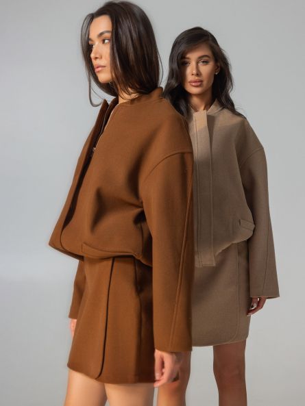 Юбка в длине мини, кемел