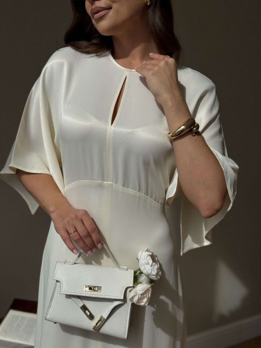 Платье в длине миди, кремовый