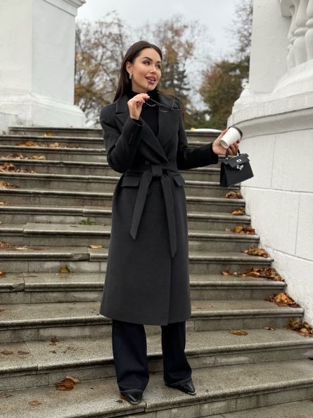 Пальто из шерсти, графитовый