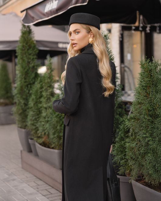Пальто из шерсти, черный