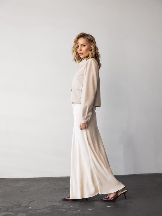 Юбка в длине макси, кремовый