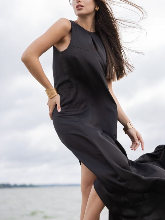 Платье без рукавов, чёрный