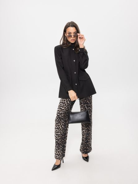 Жакет с регулятором на талии, черный