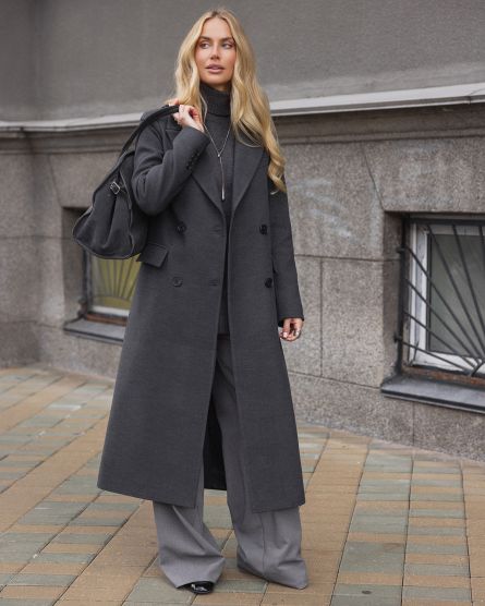 Пальто из шерсти, графитовый