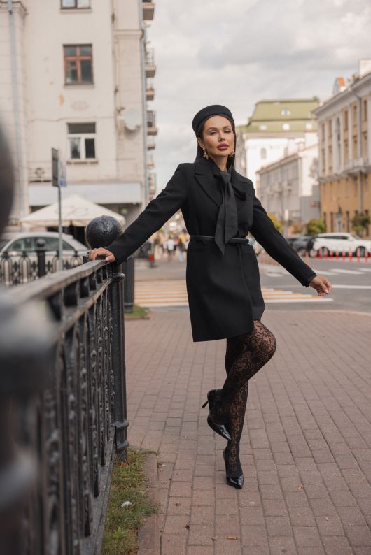 Пальто из шерсти, черный