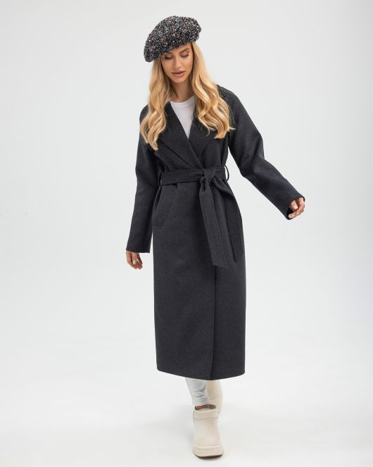 Пальто-халат, темно-серый