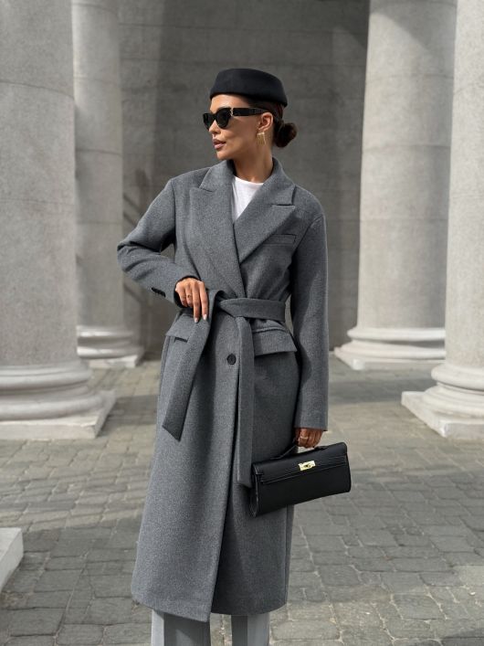 Пальто из шерсти, графитовый
