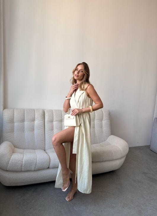 Платье льняное на запах