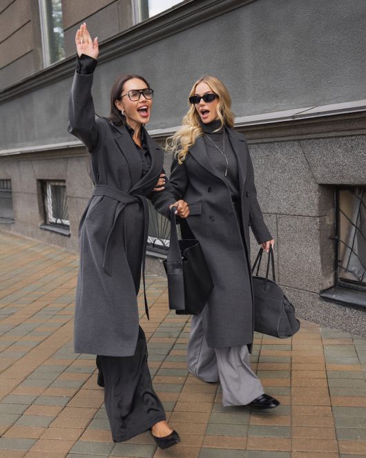 Пальто-халат, графитовый