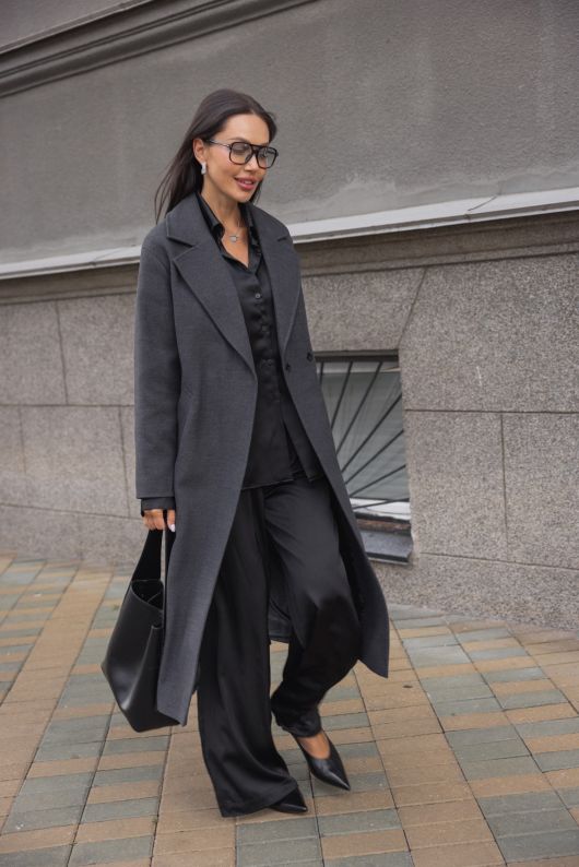 Пальто-халат, графитовый