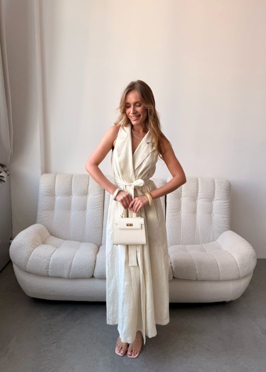 Платье льняное на запах