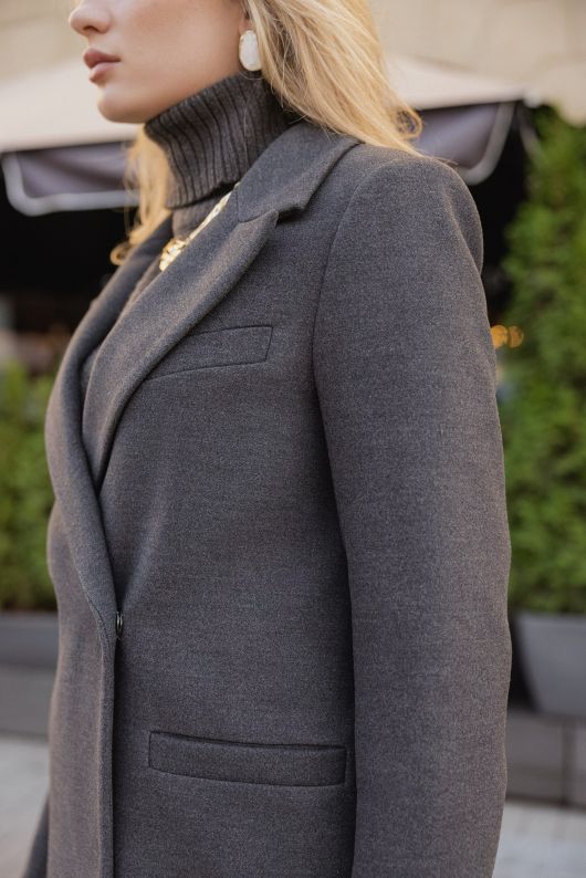 Пальто из шерсти, графитовый