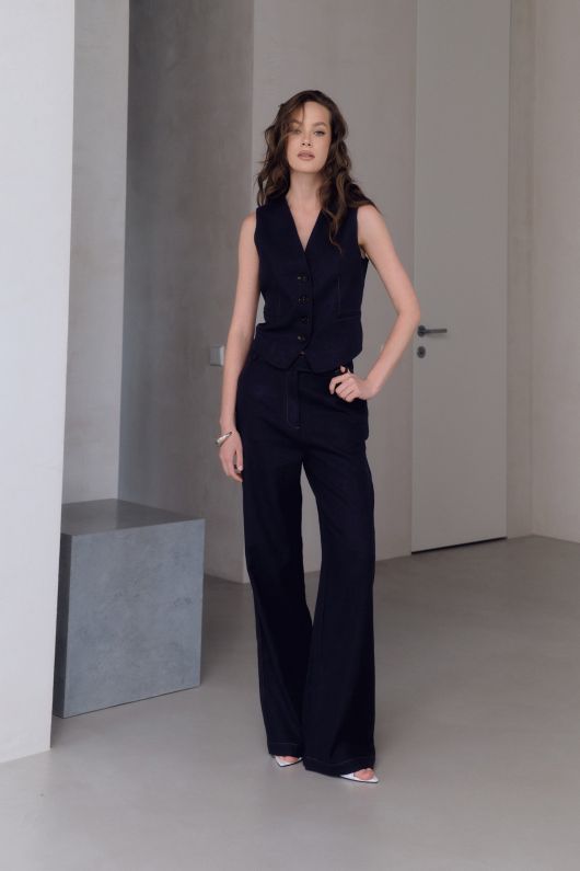 Брюки-палаццо, синий