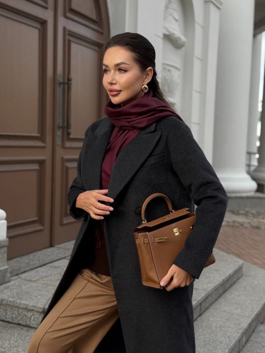 Пальто из шерсти, графитовый