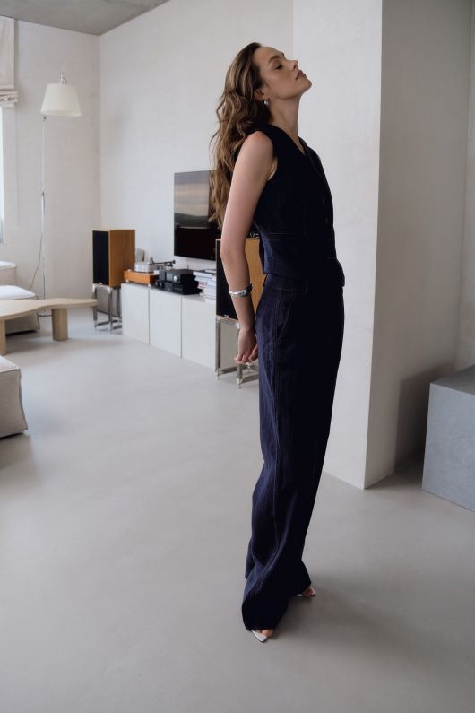 Брюки-палаццо, синий
