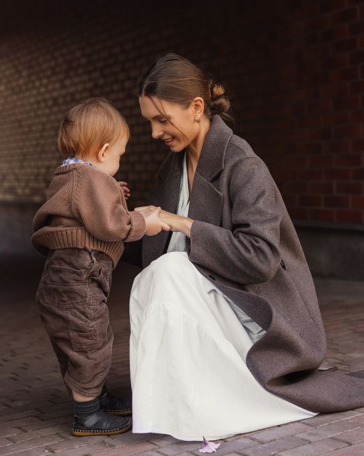 Пальто-халат, шоколадный