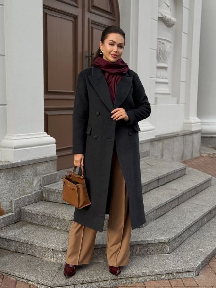 Пальто из шерсти, графитовый