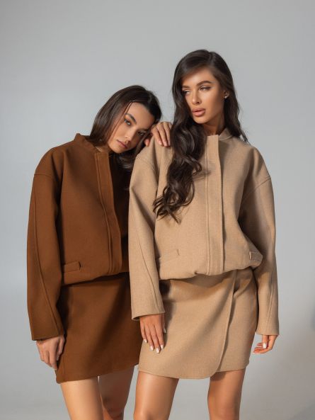 Юбка в длине мини, песочный