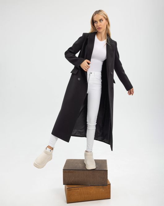 Пальто из шерсти, черный