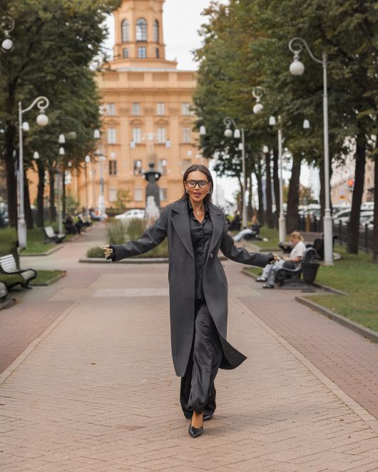 Пальто-халат, графитовый