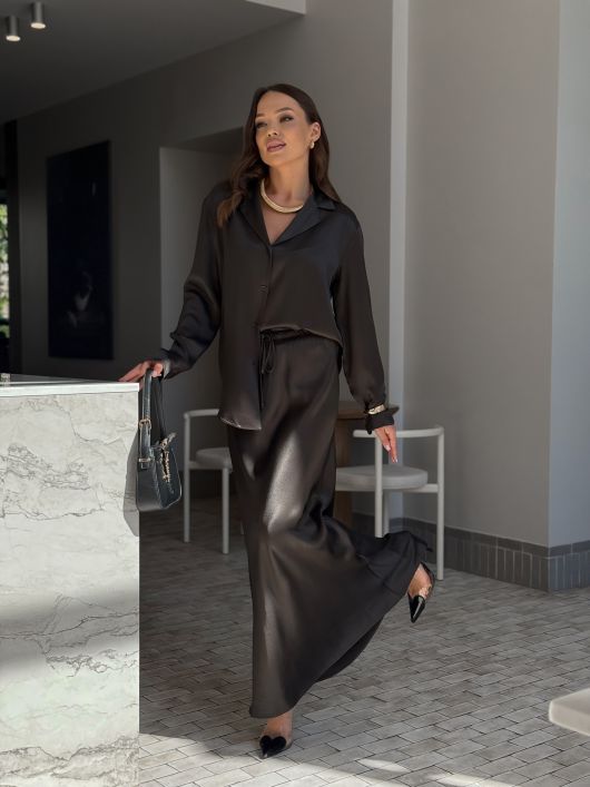 Рубашка с длинным рукавом, черный