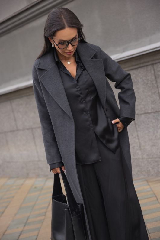 Пальто-халат, графитовый