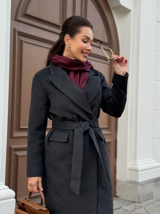 Пальто из шерсти, графитовый