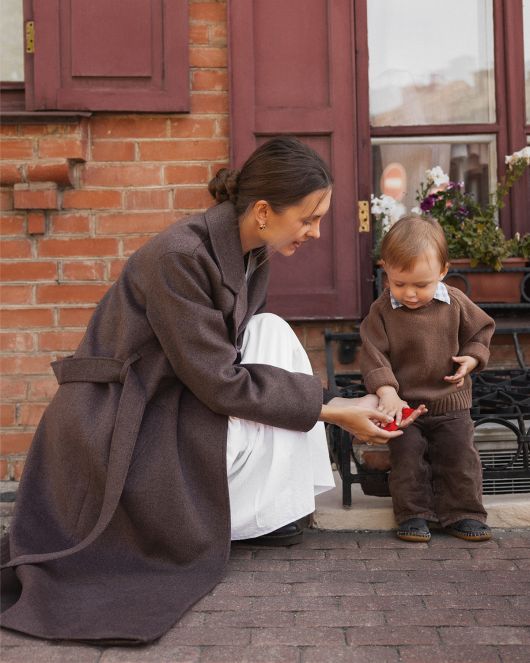 Пальто-халат, шоколадный