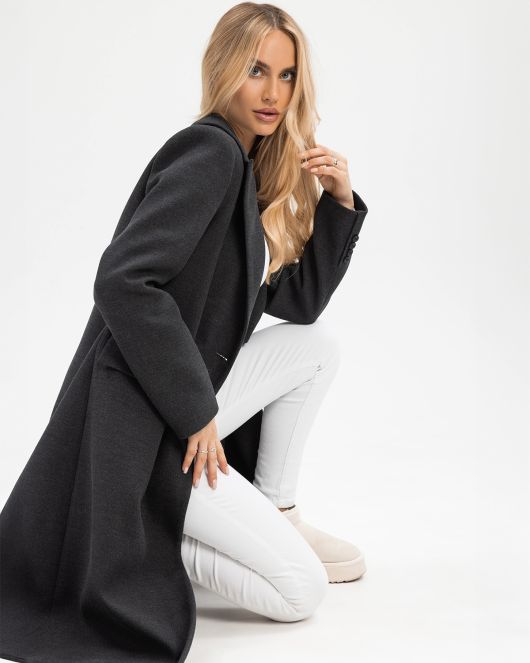 Пальто из шерсти, графитовый