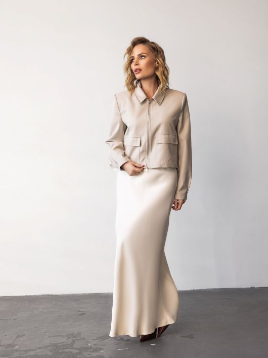 Юбка в длине макси, кремовый