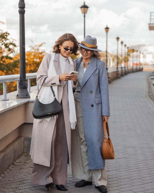 Пальто из шерсти в елочку, синий