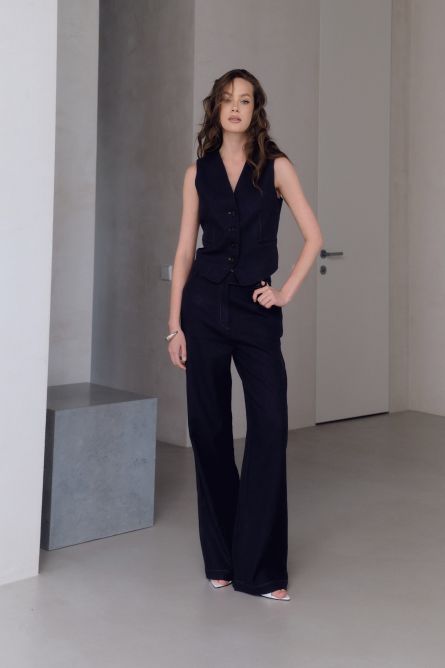 Брюки-палаццо, синий