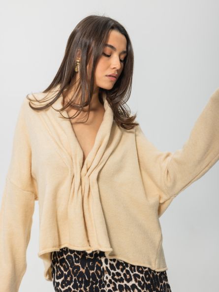 Кардиган с застёжкой, бежевый