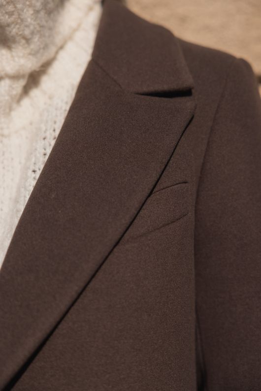 Пальто из шерсти, шоколадный