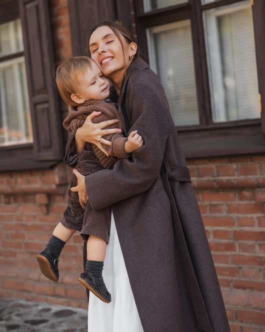 Пальто-халат, шоколадный